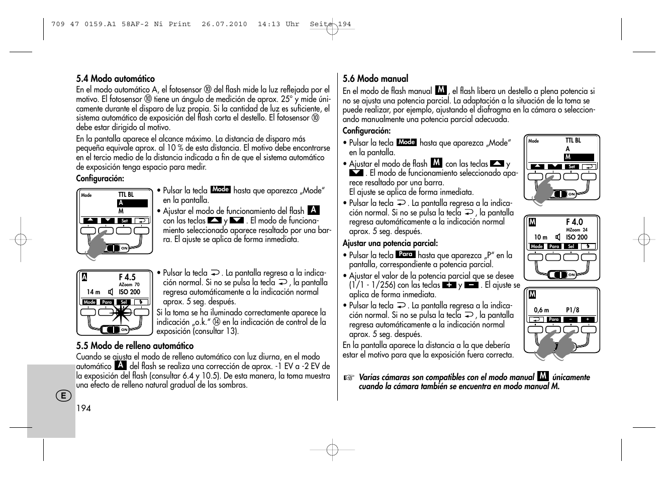 Metz MECABLITZ 58 AF-2 digital Nikon User Manual | Page 194 / 230