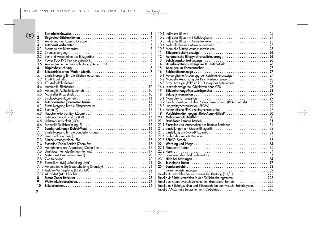 Metz MECABLITZ 58 AF-2 digital Nikon User Manual | Page 2 / 230