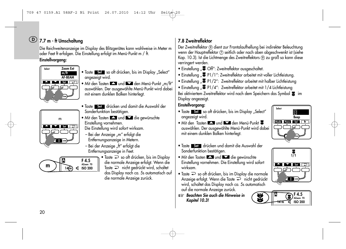 Metz MECABLITZ 58 AF-2 digital Nikon User Manual | Page 20 / 230