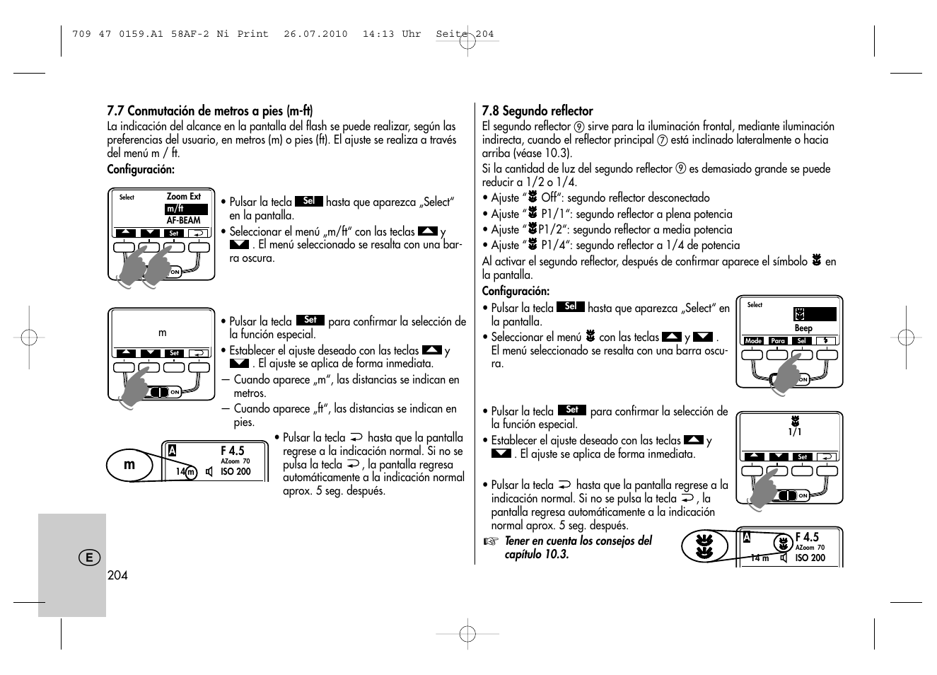 Metz MECABLITZ 58 AF-2 digital Nikon User Manual | Page 204 / 230