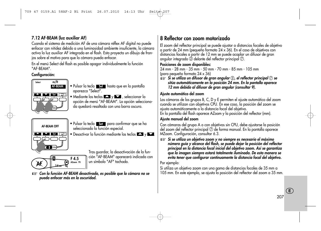 Metz MECABLITZ 58 AF-2 digital Nikon User Manual | Page 207 / 230