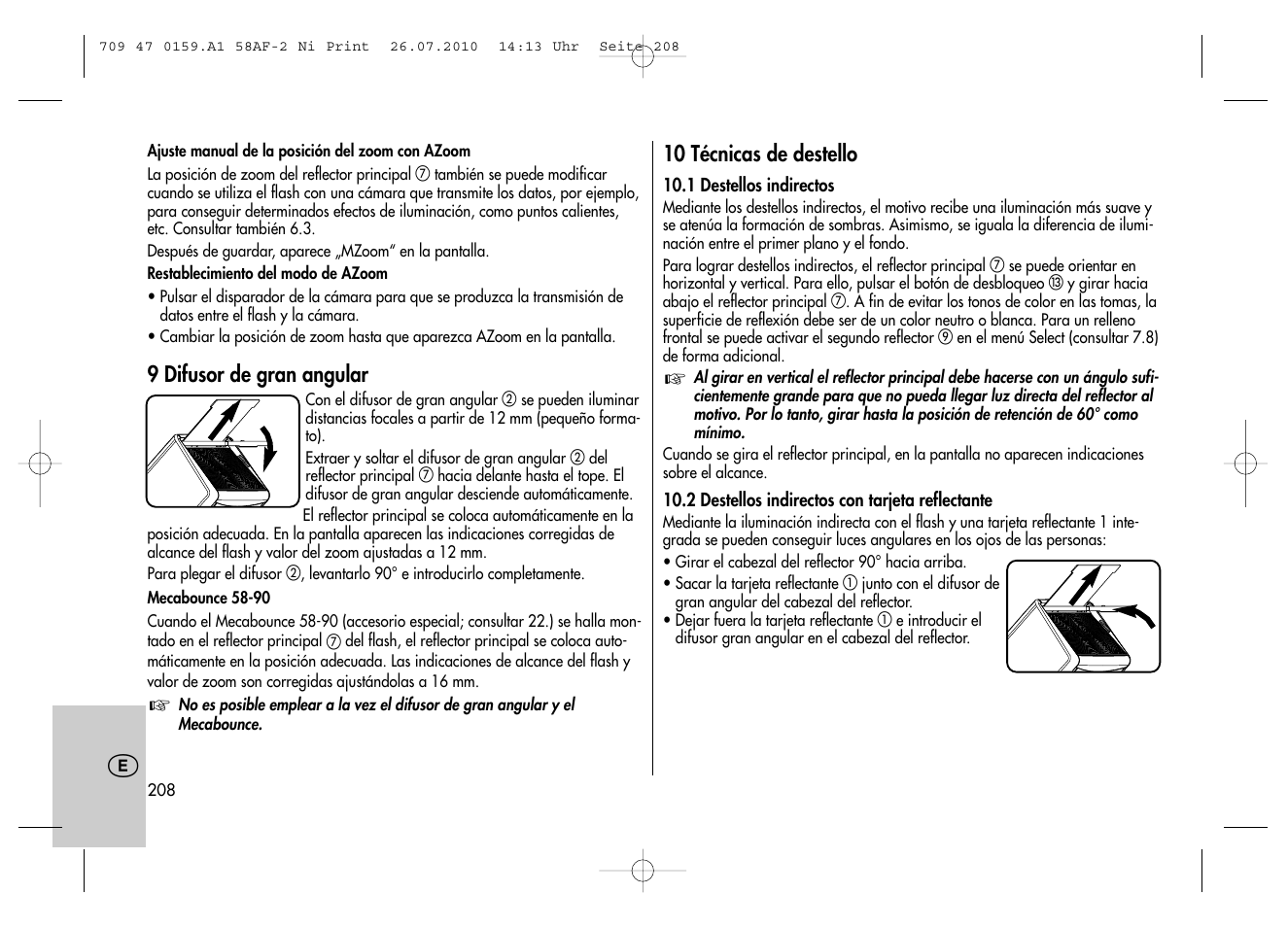 Metz MECABLITZ 58 AF-2 digital Nikon User Manual | Page 208 / 230