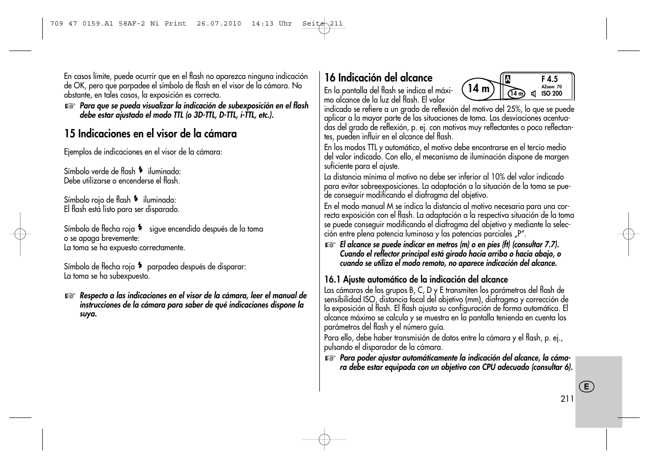 Metz MECABLITZ 58 AF-2 digital Nikon User Manual | Page 211 / 230