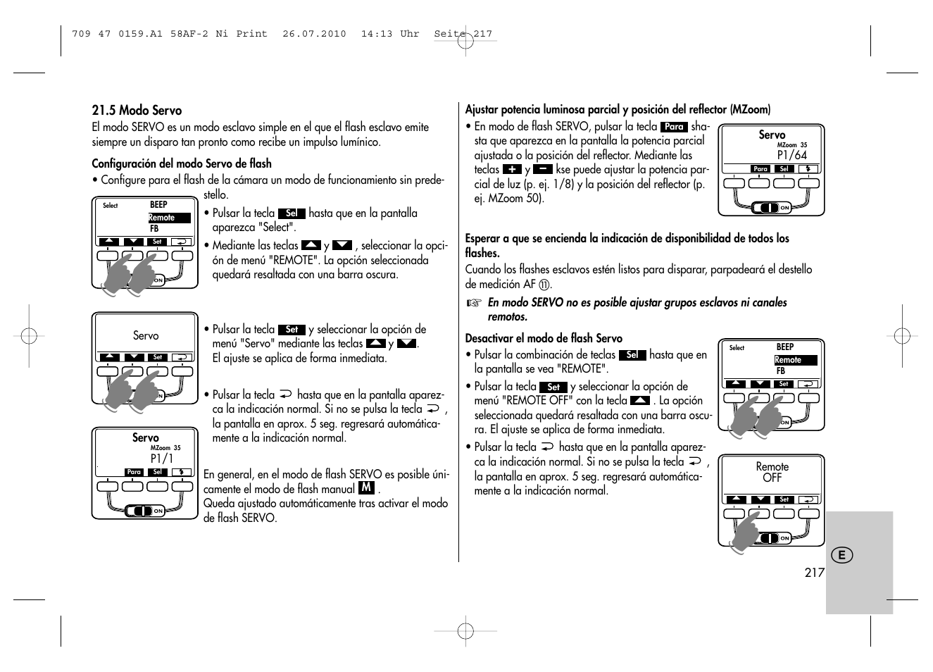 Metz MECABLITZ 58 AF-2 digital Nikon User Manual | Page 217 / 230