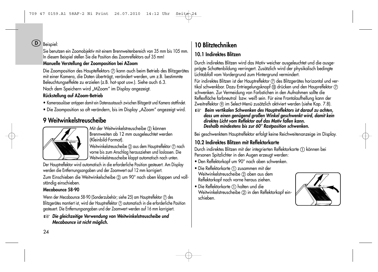 Metz MECABLITZ 58 AF-2 digital Nikon User Manual | Page 24 / 230