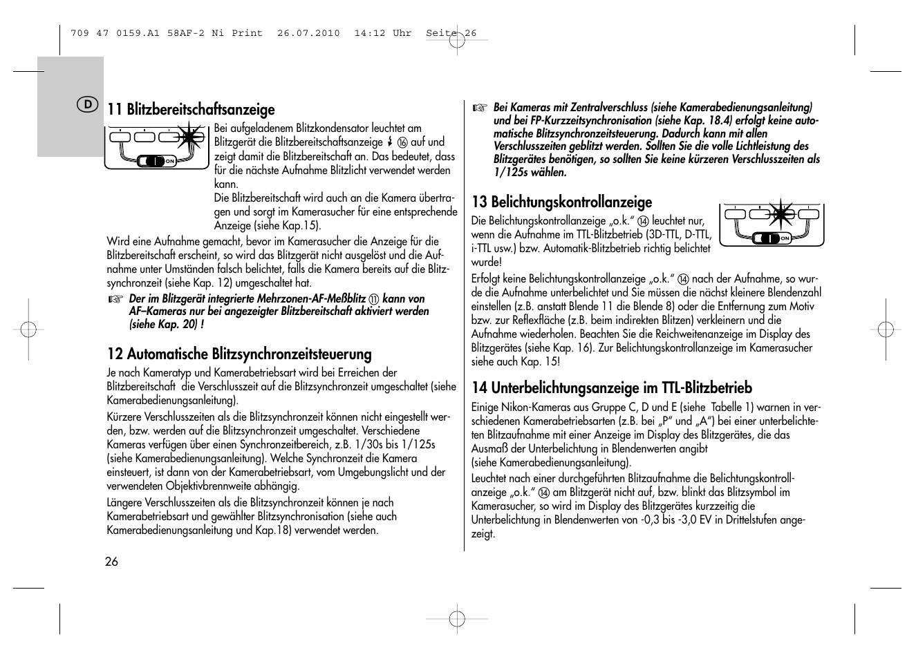 Metz MECABLITZ 58 AF-2 digital Nikon User Manual | Page 26 / 230