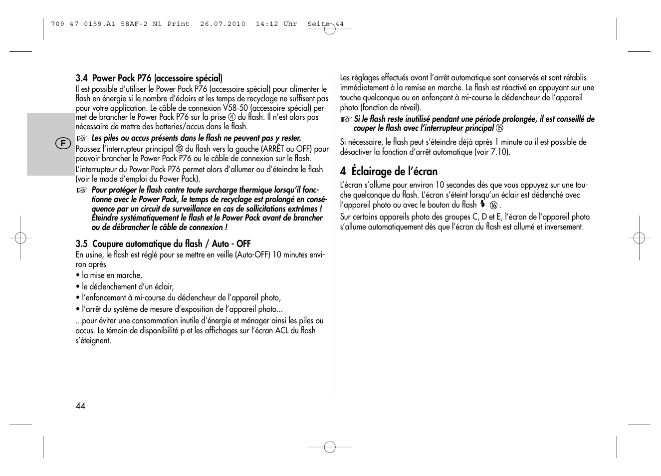 Metz MECABLITZ 58 AF-2 digital Nikon User Manual | Page 44 / 230