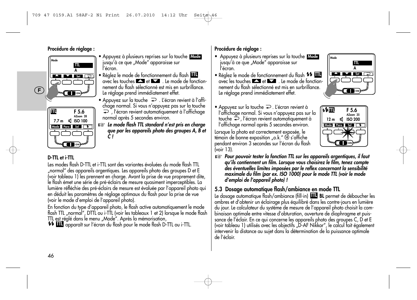 Metz MECABLITZ 58 AF-2 digital Nikon User Manual | Page 46 / 230