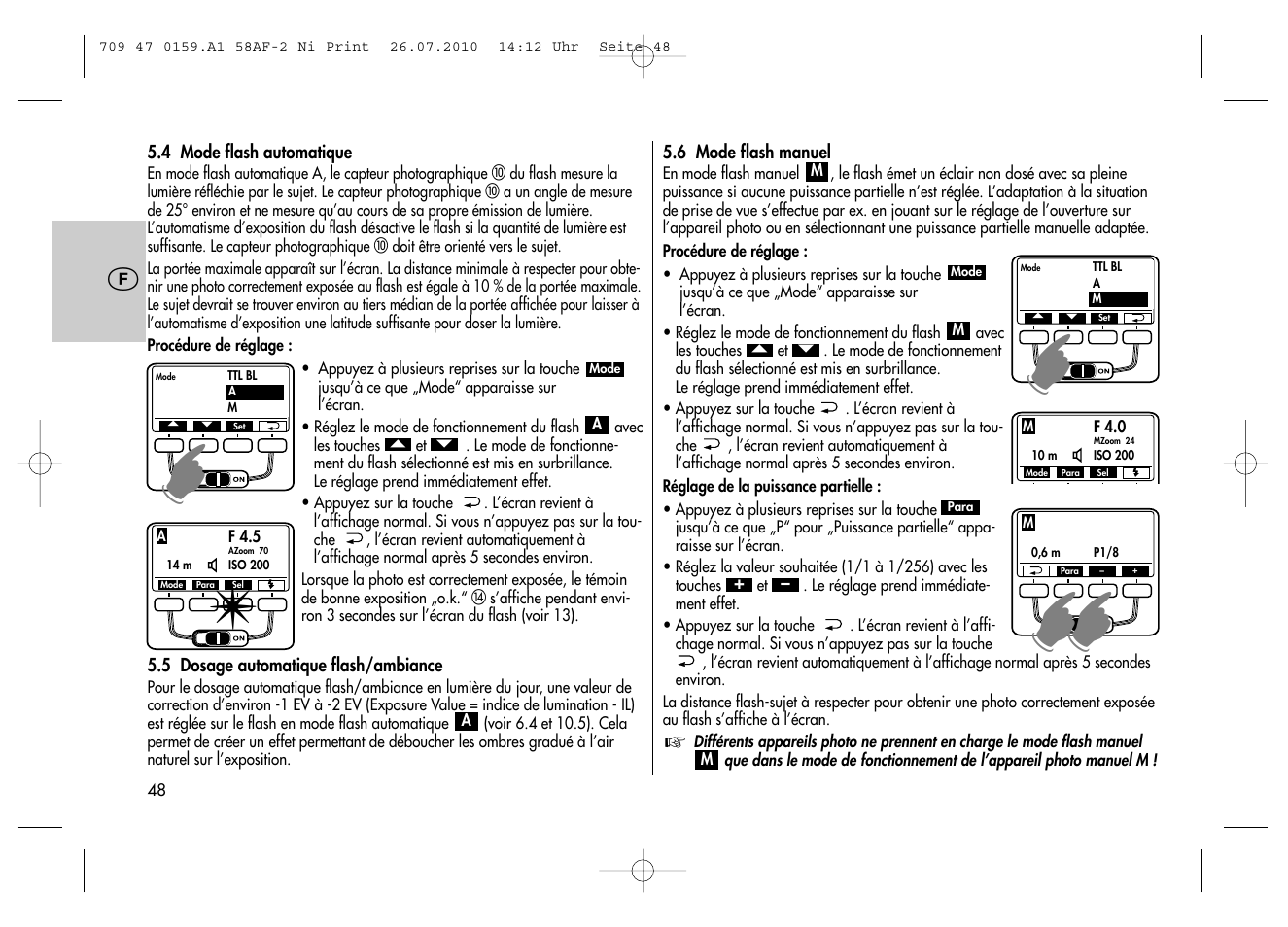 Metz MECABLITZ 58 AF-2 digital Nikon User Manual | Page 48 / 230