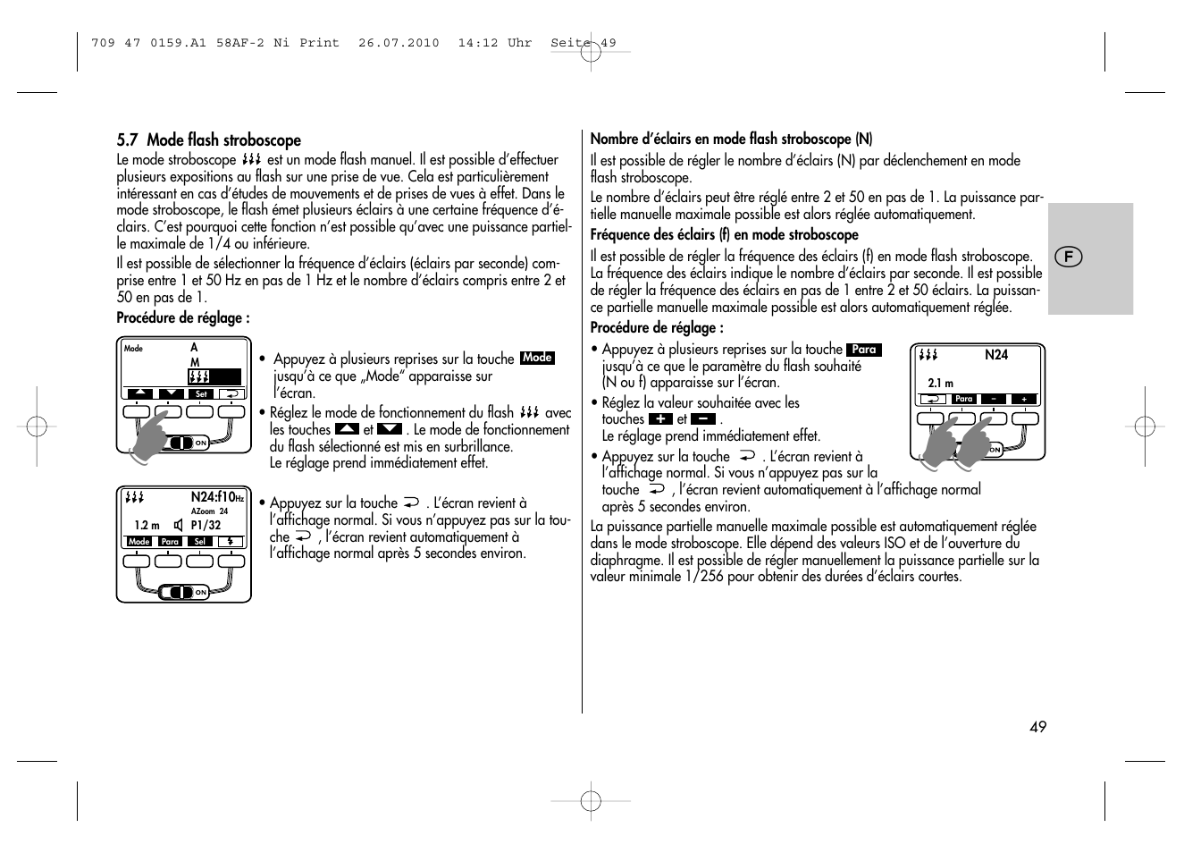 Metz MECABLITZ 58 AF-2 digital Nikon User Manual | Page 49 / 230