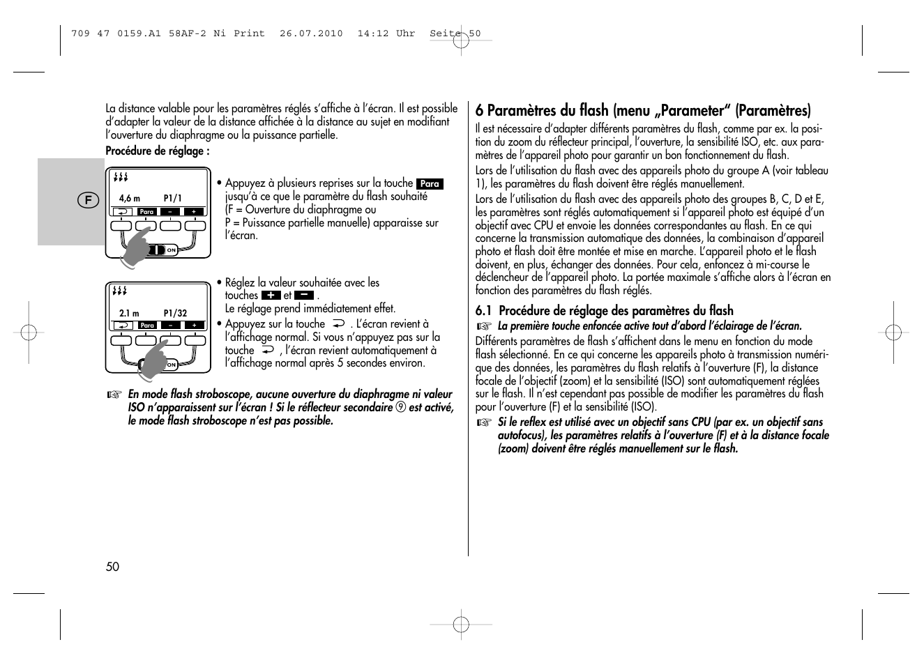 Metz MECABLITZ 58 AF-2 digital Nikon User Manual | Page 50 / 230