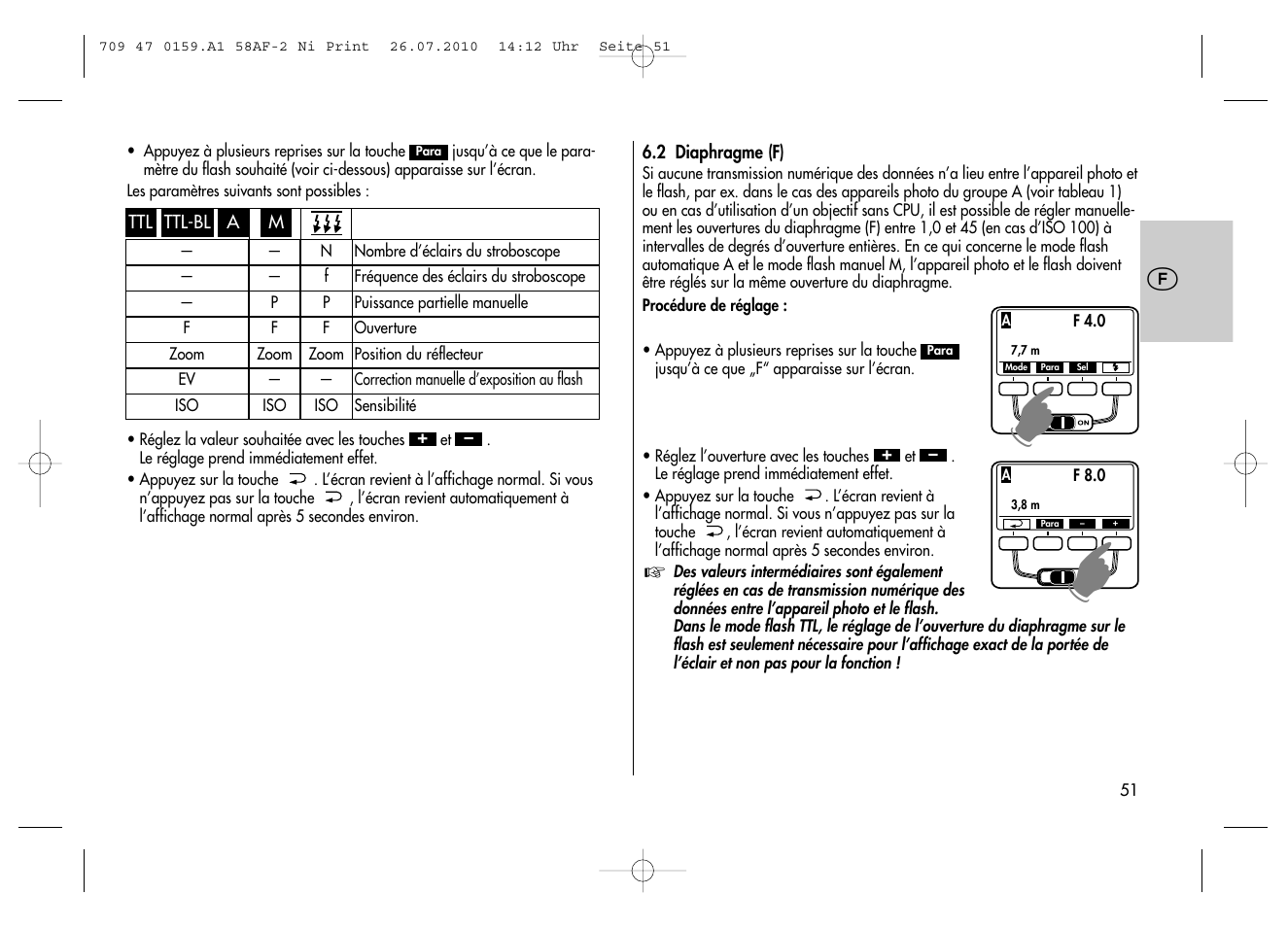 Metz MECABLITZ 58 AF-2 digital Nikon User Manual | Page 51 / 230