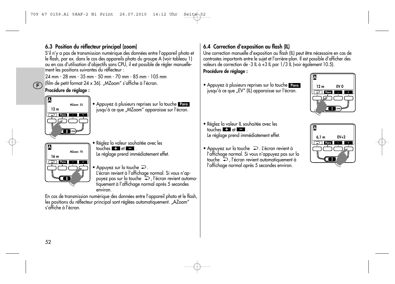 Metz MECABLITZ 58 AF-2 digital Nikon User Manual | Page 52 / 230