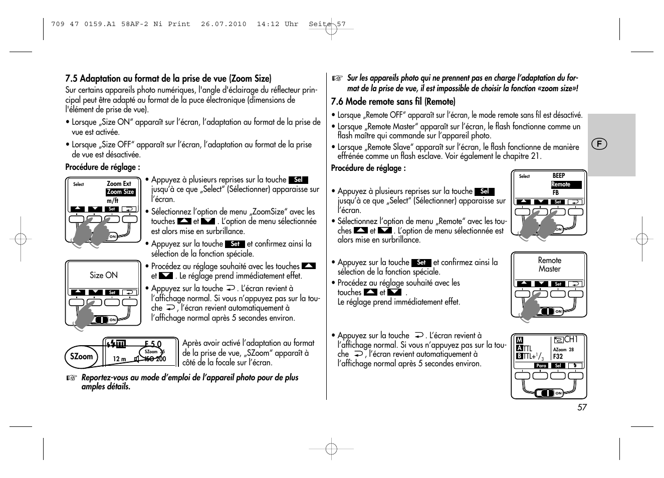 Metz MECABLITZ 58 AF-2 digital Nikon User Manual | Page 57 / 230