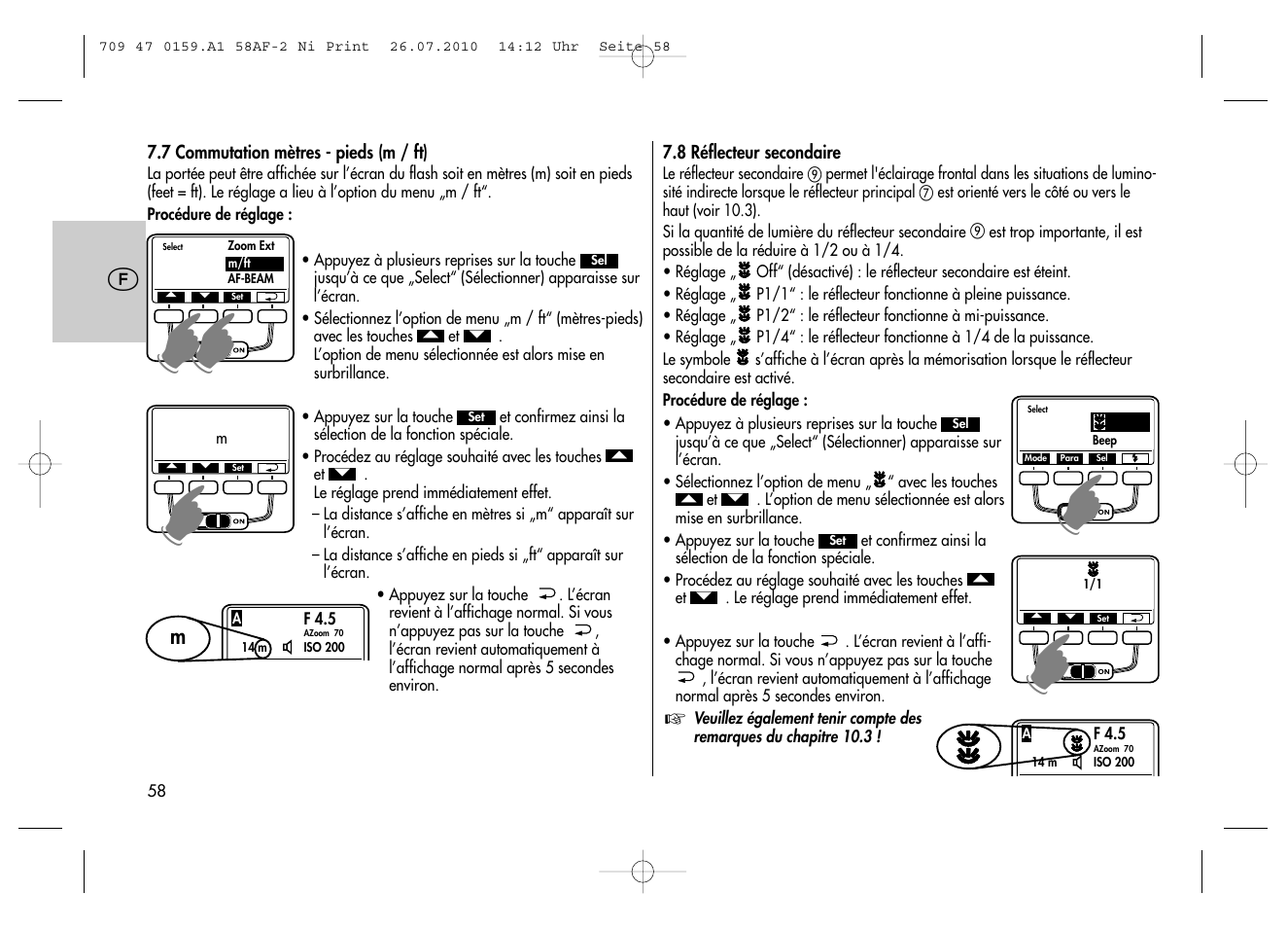 Metz MECABLITZ 58 AF-2 digital Nikon User Manual | Page 58 / 230