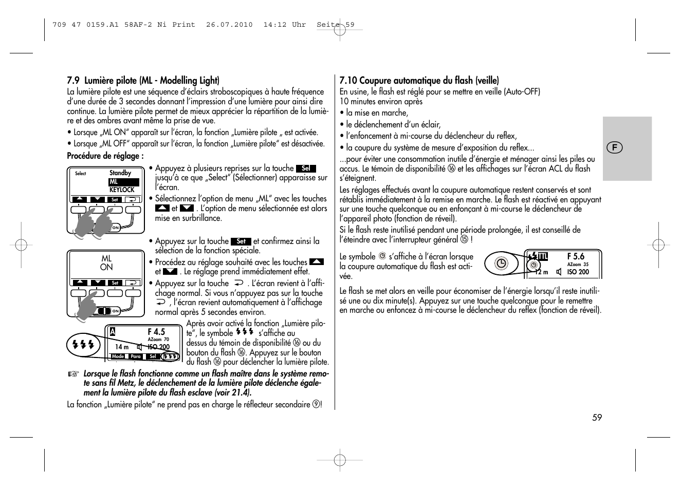 Metz MECABLITZ 58 AF-2 digital Nikon User Manual | Page 59 / 230