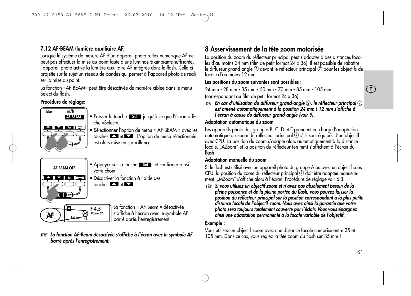 Metz MECABLITZ 58 AF-2 digital Nikon User Manual | Page 61 / 230