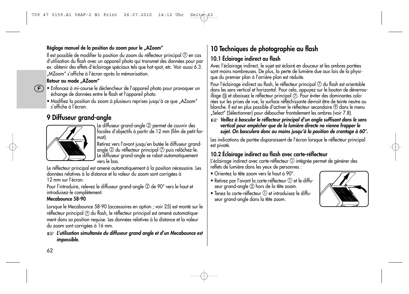 Metz MECABLITZ 58 AF-2 digital Nikon User Manual | Page 62 / 230