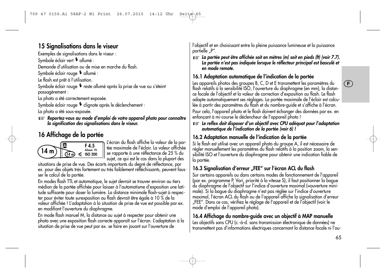 Metz MECABLITZ 58 AF-2 digital Nikon User Manual | Page 65 / 230