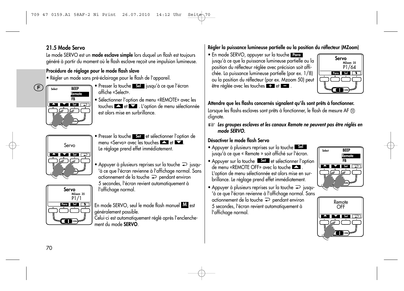 Metz MECABLITZ 58 AF-2 digital Nikon User Manual | Page 70 / 230