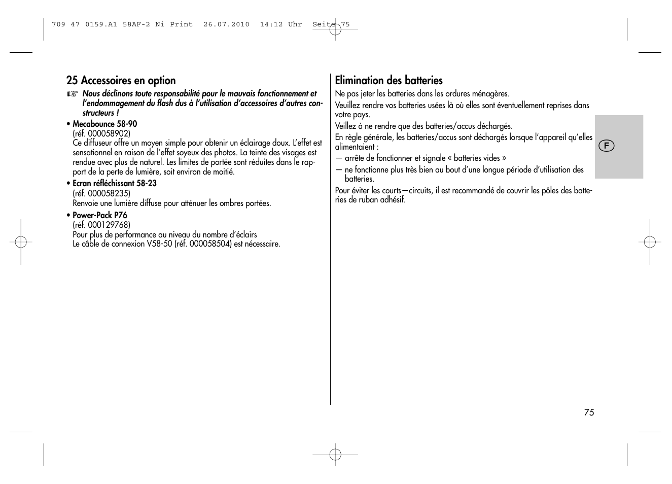 Metz MECABLITZ 58 AF-2 digital Nikon User Manual | Page 75 / 230