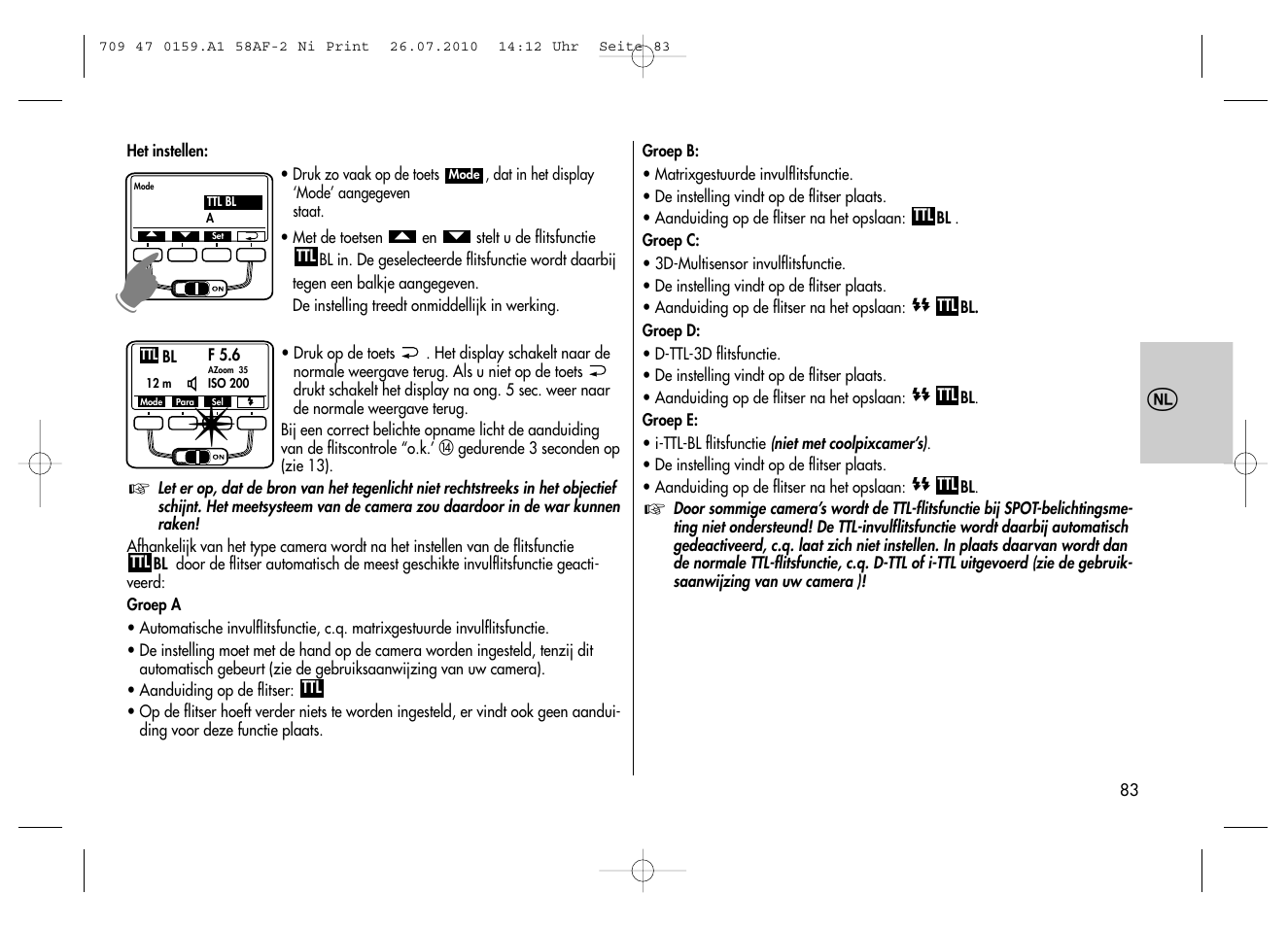 Metz MECABLITZ 58 AF-2 digital Nikon User Manual | Page 83 / 230