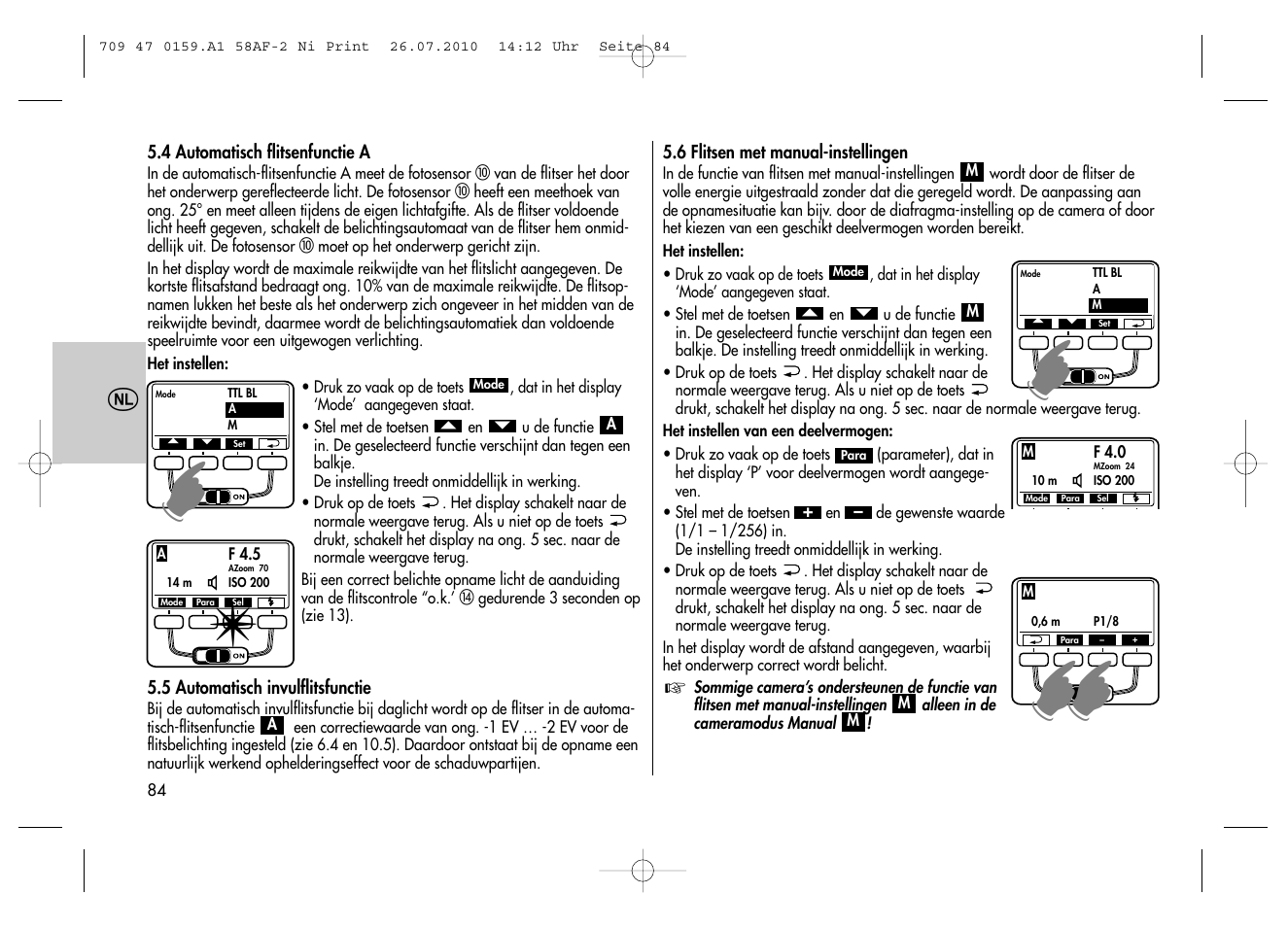 Metz MECABLITZ 58 AF-2 digital Nikon User Manual | Page 84 / 230