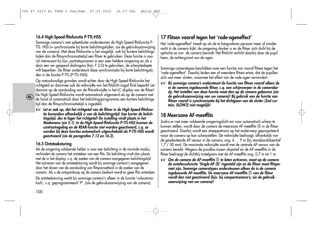 Metz MECABLITZ 58 AF-2 digital Pentax User Manual | Page 100 / 230