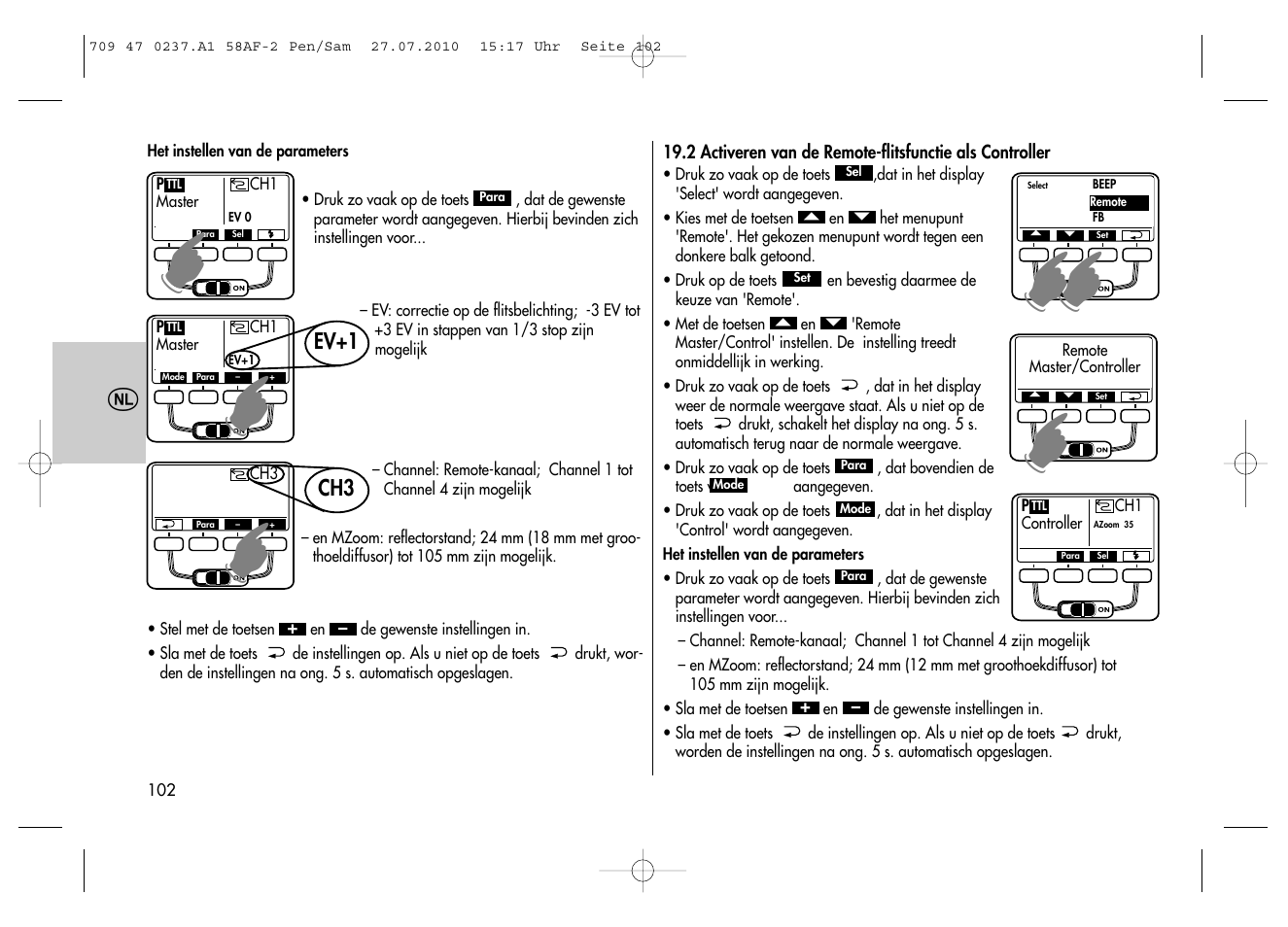 Metz MECABLITZ 58 AF-2 digital Pentax User Manual | Page 102 / 230