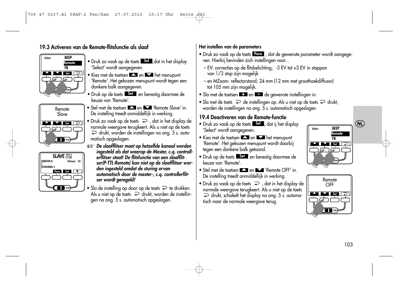 Metz MECABLITZ 58 AF-2 digital Pentax User Manual | Page 103 / 230