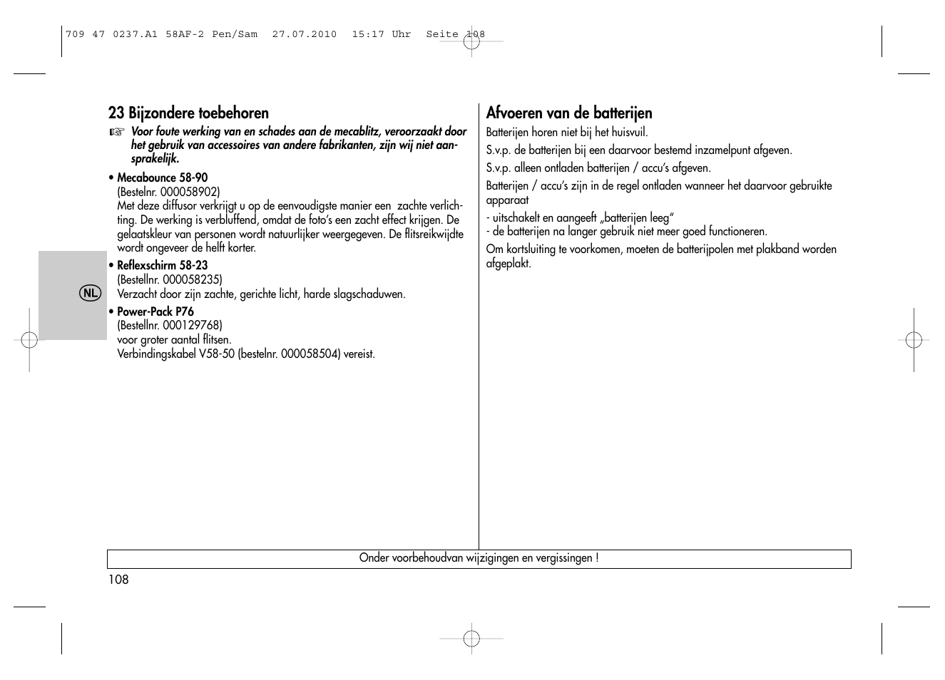 Metz MECABLITZ 58 AF-2 digital Pentax User Manual | Page 108 / 230