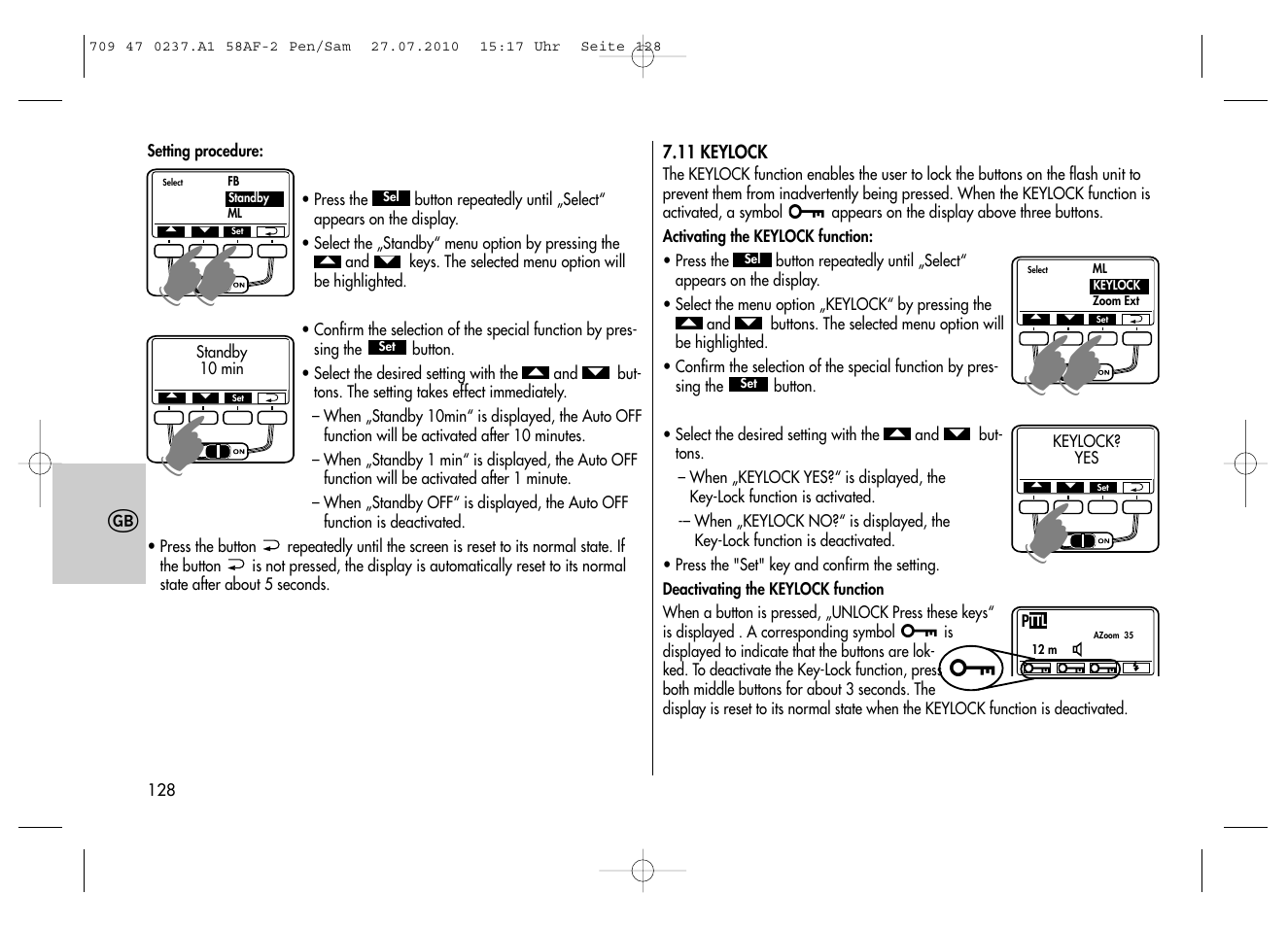 Metz MECABLITZ 58 AF-2 digital Pentax User Manual | Page 128 / 230