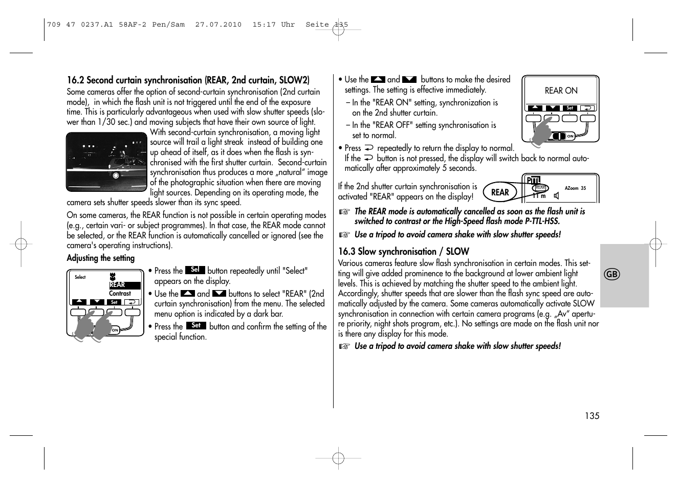 Metz MECABLITZ 58 AF-2 digital Pentax User Manual | Page 135 / 230
