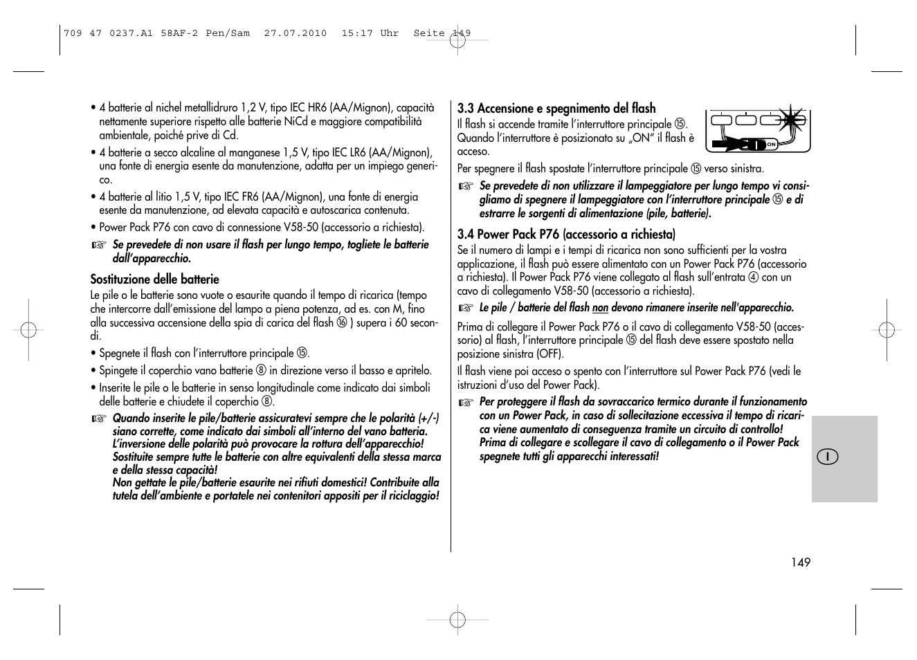 Metz MECABLITZ 58 AF-2 digital Pentax User Manual | Page 149 / 230