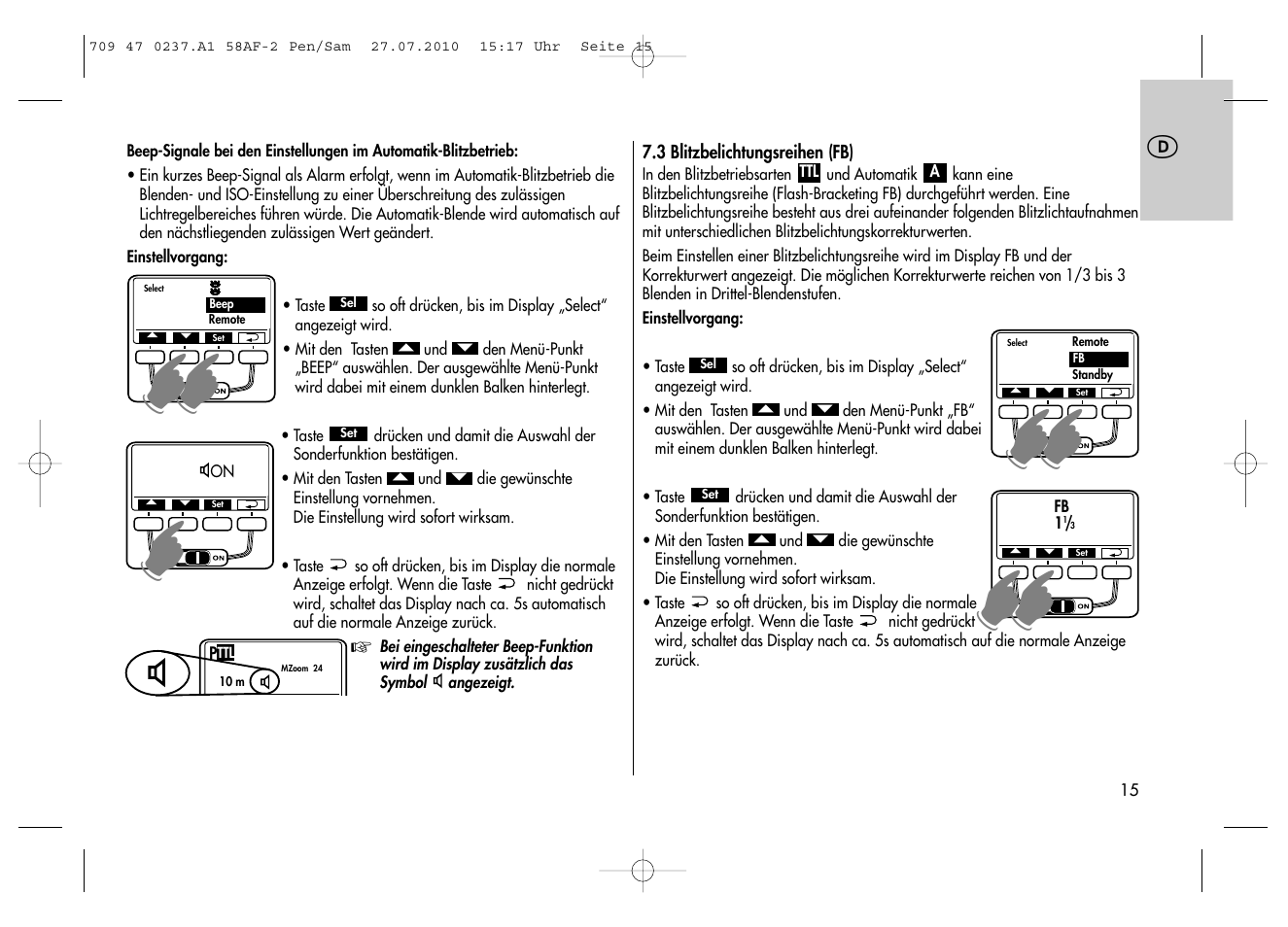 Metz MECABLITZ 58 AF-2 digital Pentax User Manual | Page 15 / 230