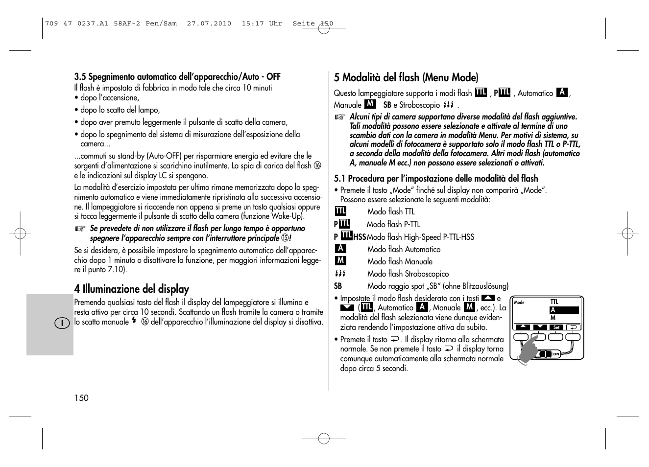 Metz MECABLITZ 58 AF-2 digital Pentax User Manual | Page 150 / 230