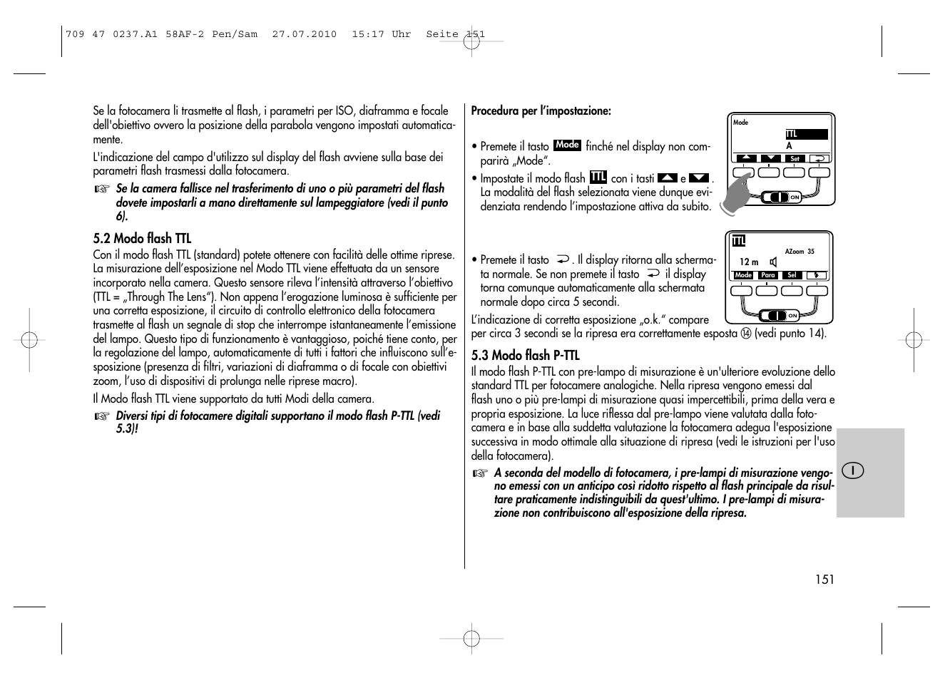 Metz MECABLITZ 58 AF-2 digital Pentax User Manual | Page 151 / 230