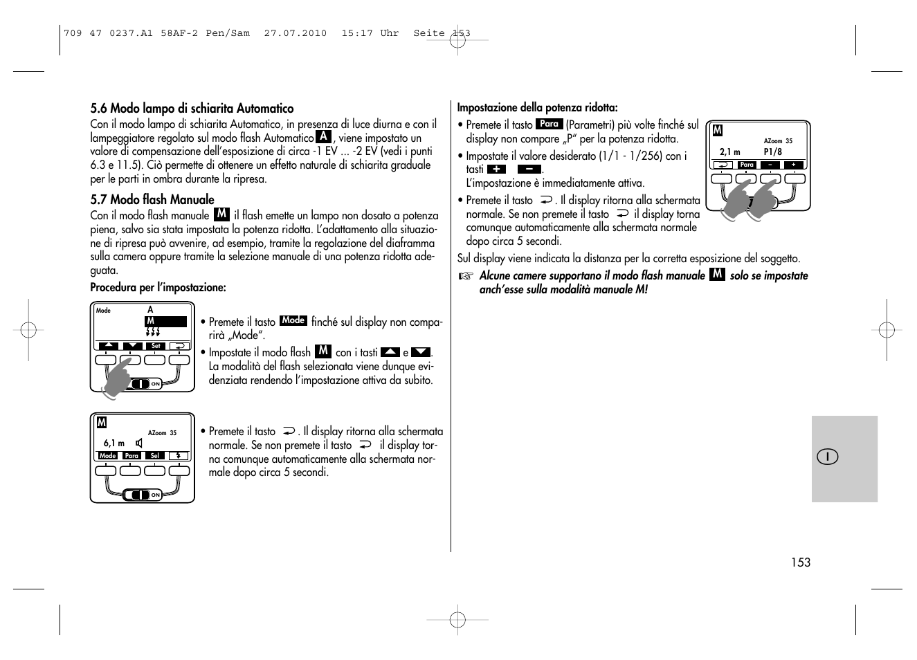Metz MECABLITZ 58 AF-2 digital Pentax User Manual | Page 153 / 230