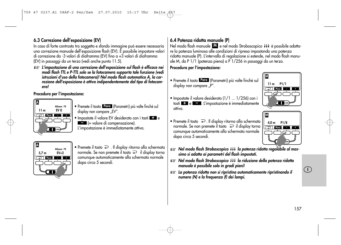 Metz MECABLITZ 58 AF-2 digital Pentax User Manual | Page 157 / 230