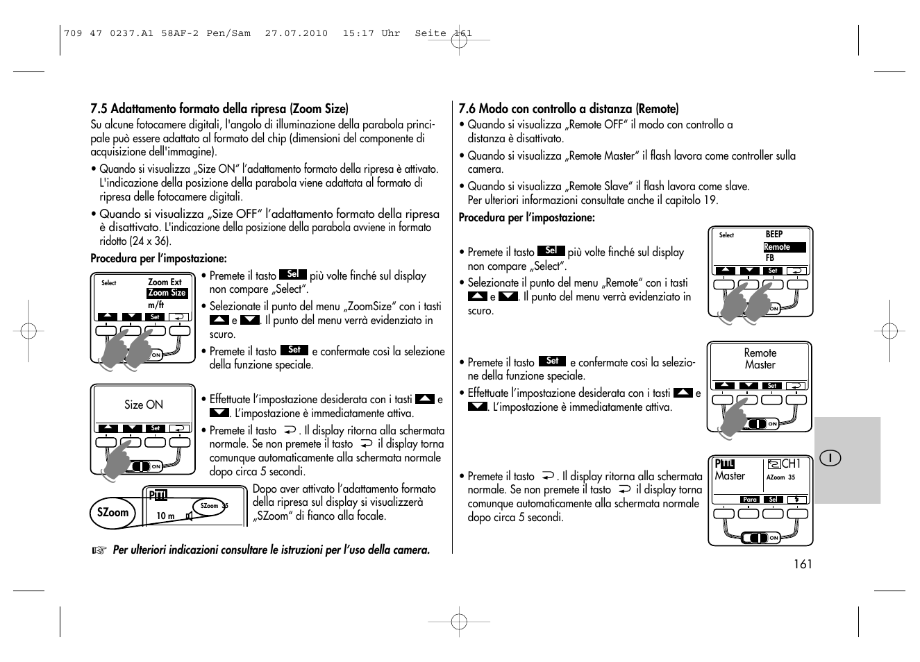 Metz MECABLITZ 58 AF-2 digital Pentax User Manual | Page 161 / 230