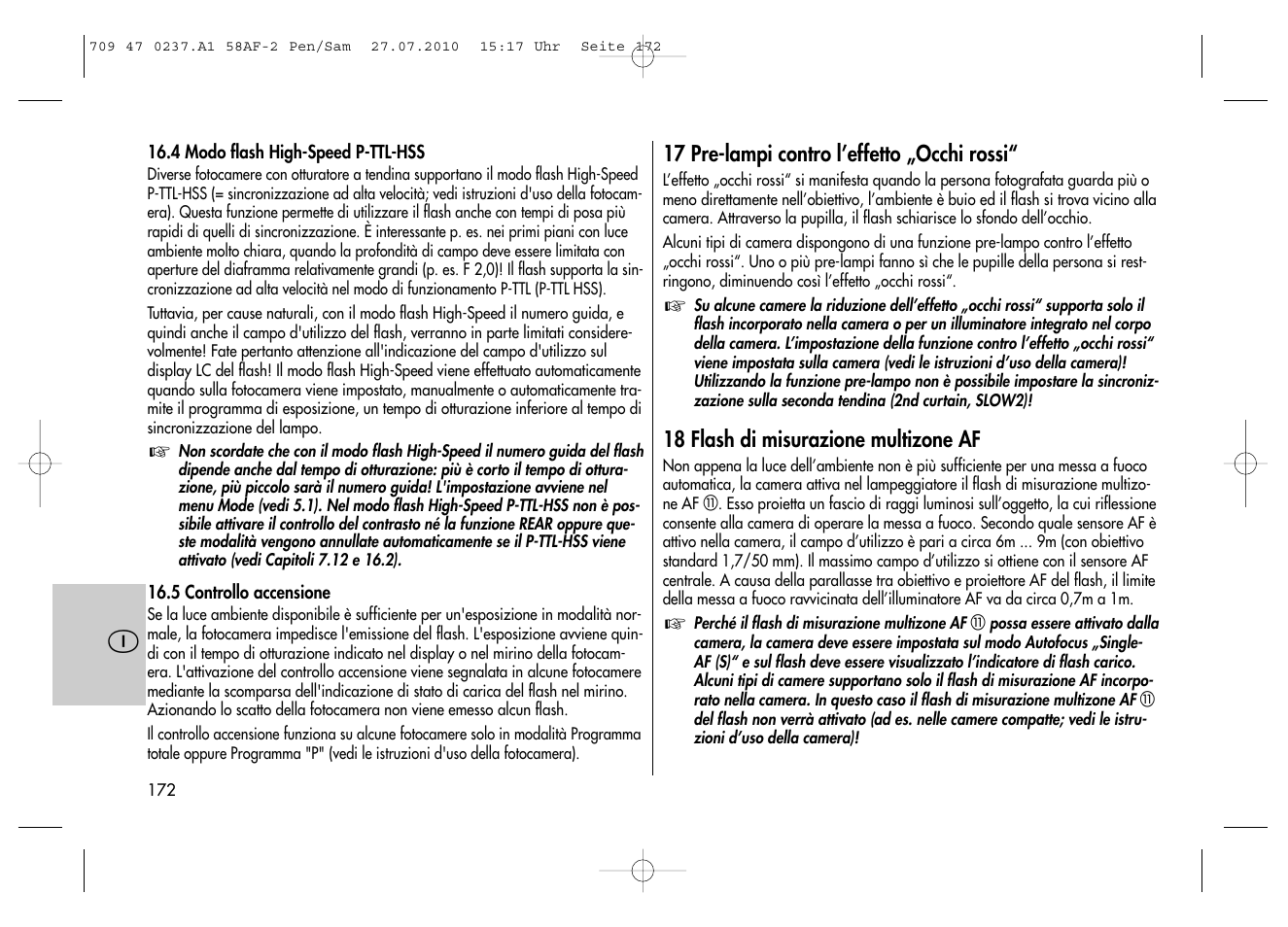 Metz MECABLITZ 58 AF-2 digital Pentax User Manual | Page 172 / 230