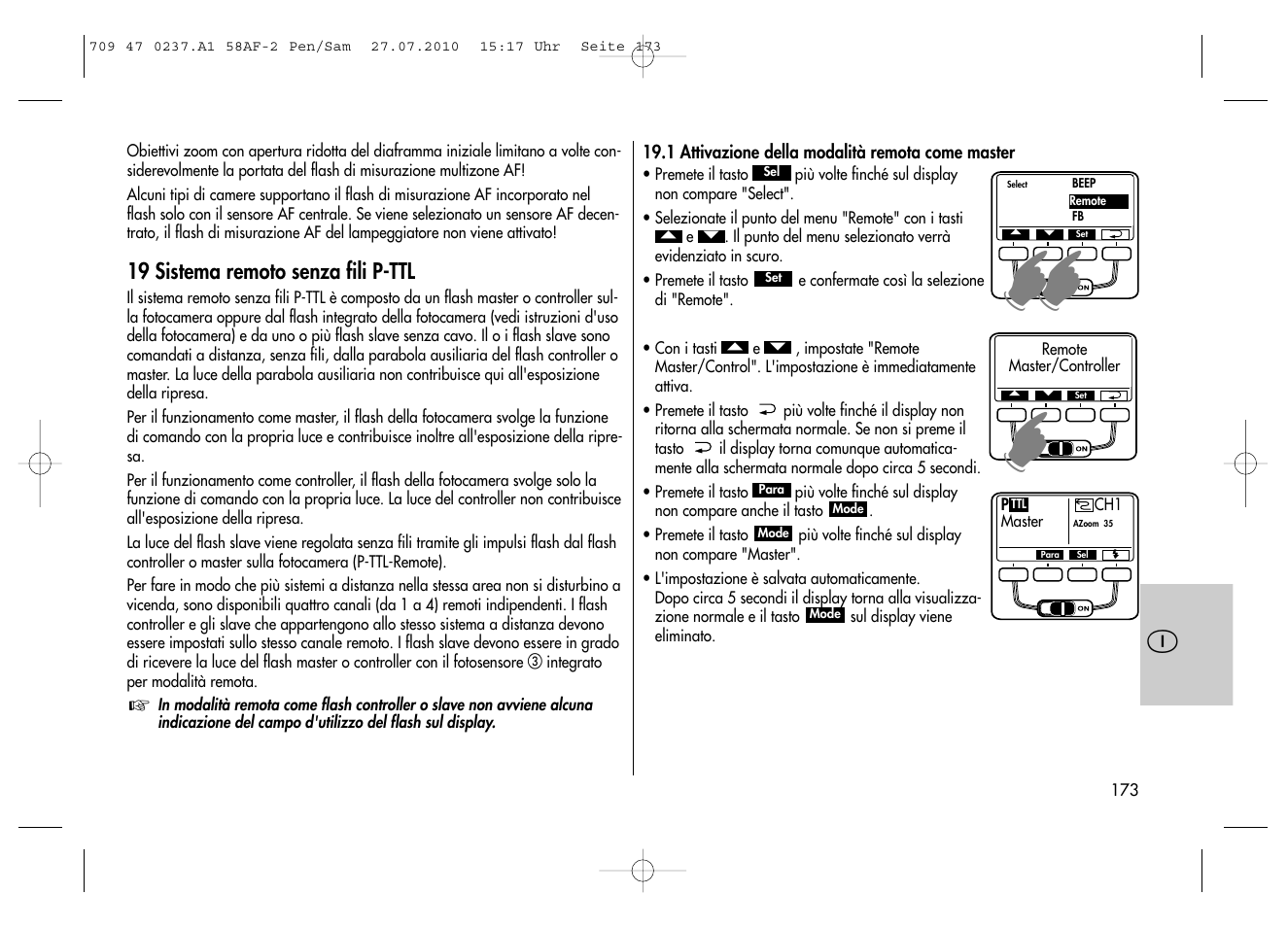 Metz MECABLITZ 58 AF-2 digital Pentax User Manual | Page 173 / 230