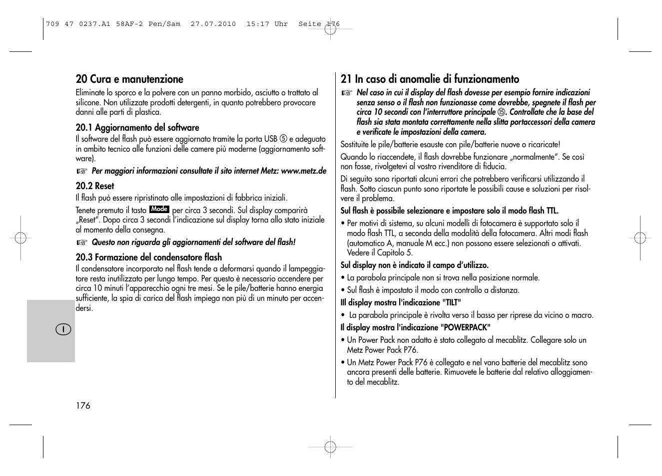 Metz MECABLITZ 58 AF-2 digital Pentax User Manual | Page 176 / 230