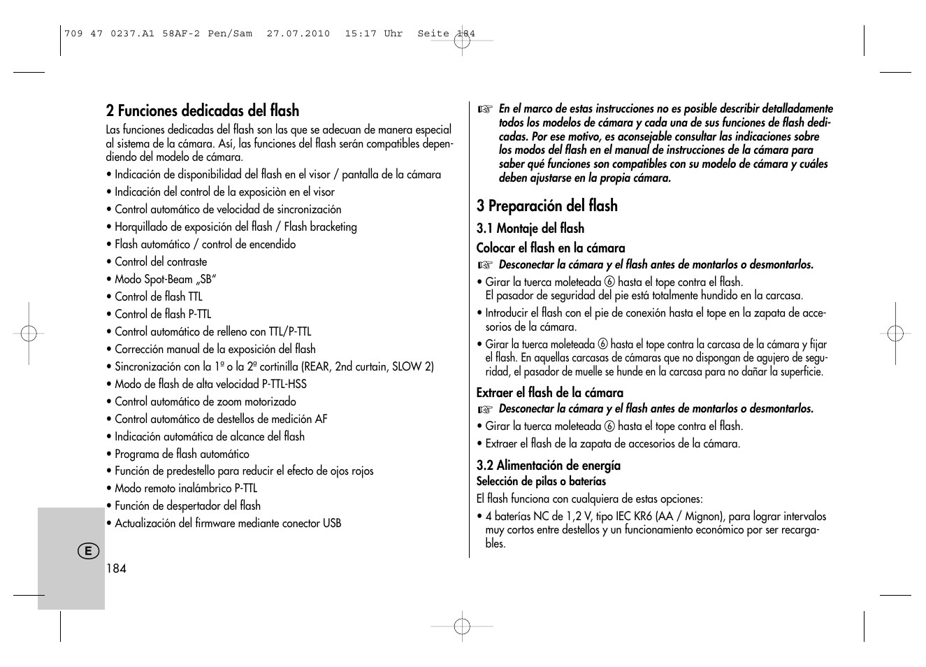 Metz MECABLITZ 58 AF-2 digital Pentax User Manual | Page 184 / 230