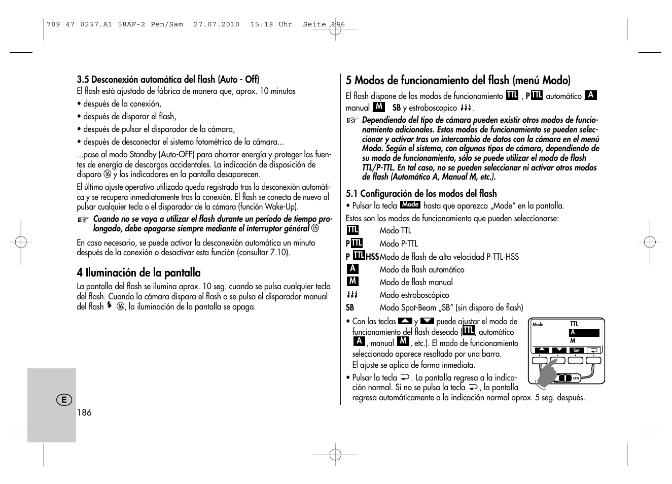 Metz MECABLITZ 58 AF-2 digital Pentax User Manual | Page 186 / 230