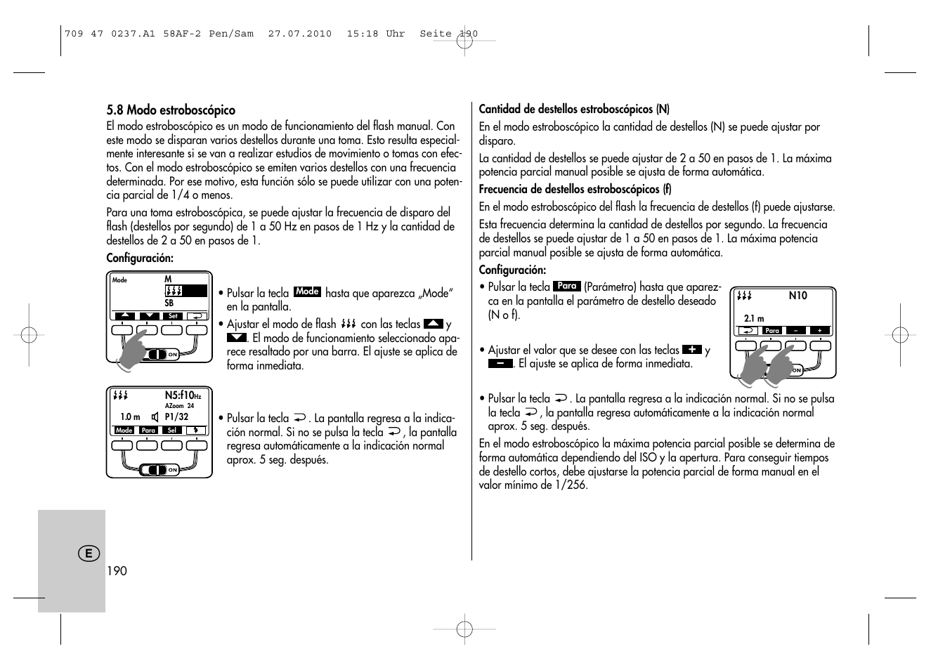 Metz MECABLITZ 58 AF-2 digital Pentax User Manual | Page 190 / 230