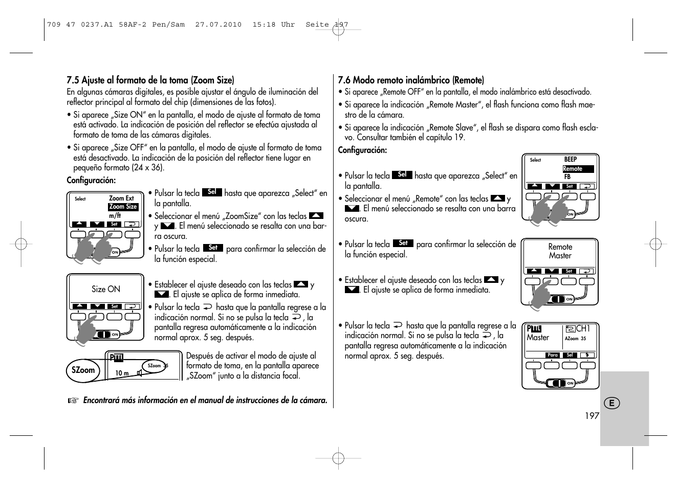 Metz MECABLITZ 58 AF-2 digital Pentax User Manual | Page 197 / 230