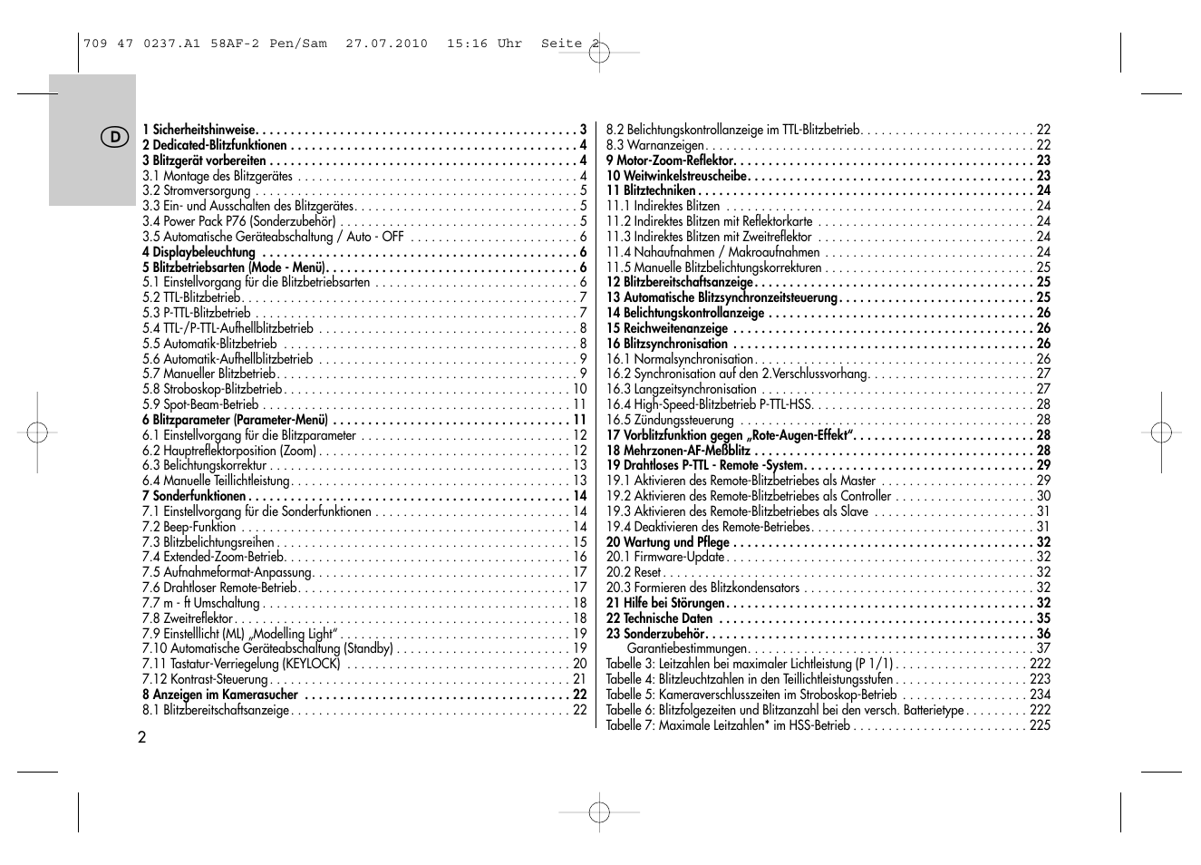 Metz MECABLITZ 58 AF-2 digital Pentax User Manual | Page 2 / 230