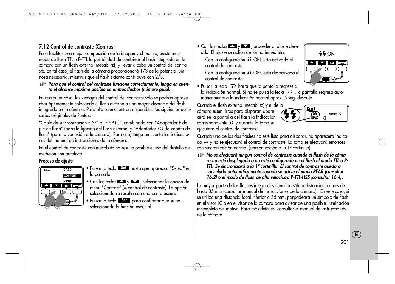 Metz MECABLITZ 58 AF-2 digital Pentax User Manual | Page 201 / 230