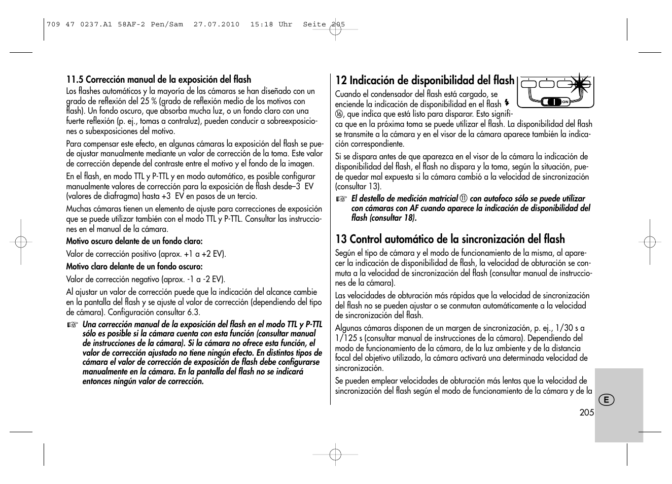 Metz MECABLITZ 58 AF-2 digital Pentax User Manual | Page 205 / 230